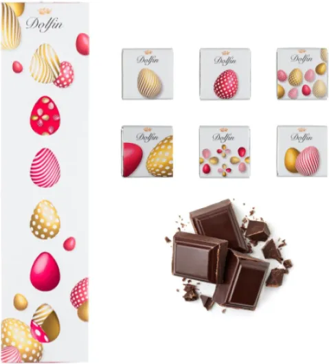 ® - Assortiment 18 Chocolats Carrè Pâques - Trousse Chocolat Lait et Fondant 6 Saveurs Boîte Cadeau - 1 x 81 Gr