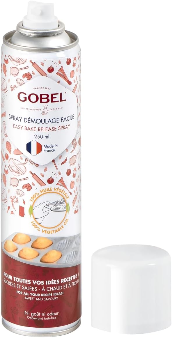 Spray Alimentaire Démoulage Facile – 250 ml – 100% Huile Végétale – Réduit l’Adhérence des Préparations au Support de Cuisson – Sans Goût ni Odeur – Fabriqué en France