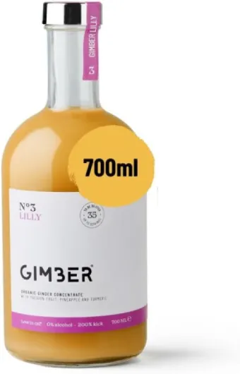 N°3 700 ml Lilly – Concentré de gingembre bio - Concentré sans alcool à base de gingembre, fruit de la passion, ananas et curcuma - Jus gingembre pour mocktails ou à boire pur