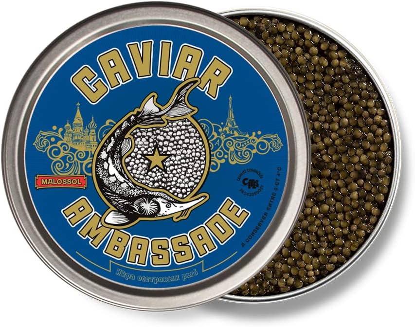 Caviar Osciètre Français – Acipenser Gueldenstaedtii - 250g - Livraison réfrigérée - CAVIAR AMBASSADE 250.0 Grammes