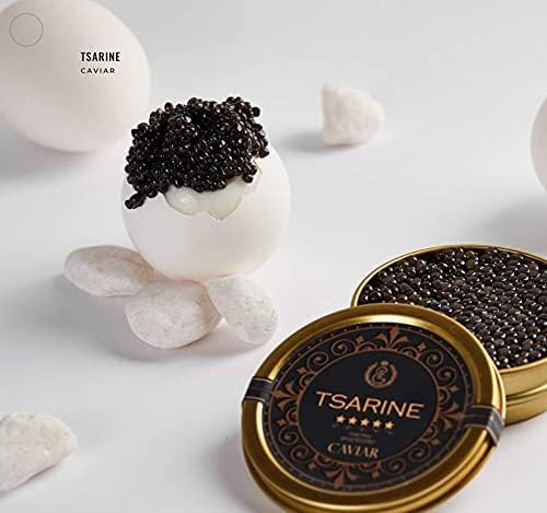 20g de caviar d'esturgeon noir - Esturgeon sibérien - Acipenser baerii - Caviar de poisson - Caviar Malossol - Caviar noir - Marque - TSARINE Caviar