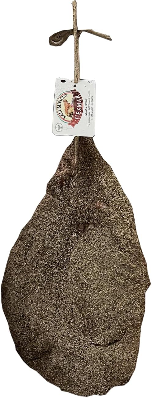 La véritable Guanciale 1 kg GOURMET, Charcuterie italienne - séchée au poivre, fabriquée en Italie (protégée par la couenne) 1kg 1000.0