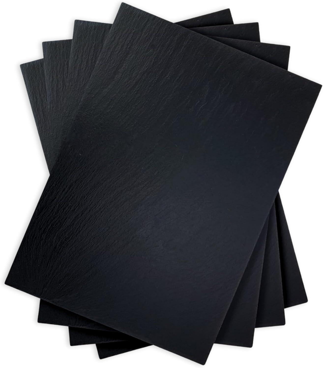 Lebrun 4 Assiettes Ardoise Rectangulaire - Parfait pour vos Planches Apéro ou vos Plateaux de Fromage et Charcuterie - Service Qualité Restauration - Plateau Apéritif et Tapas - 25 x 10 cm