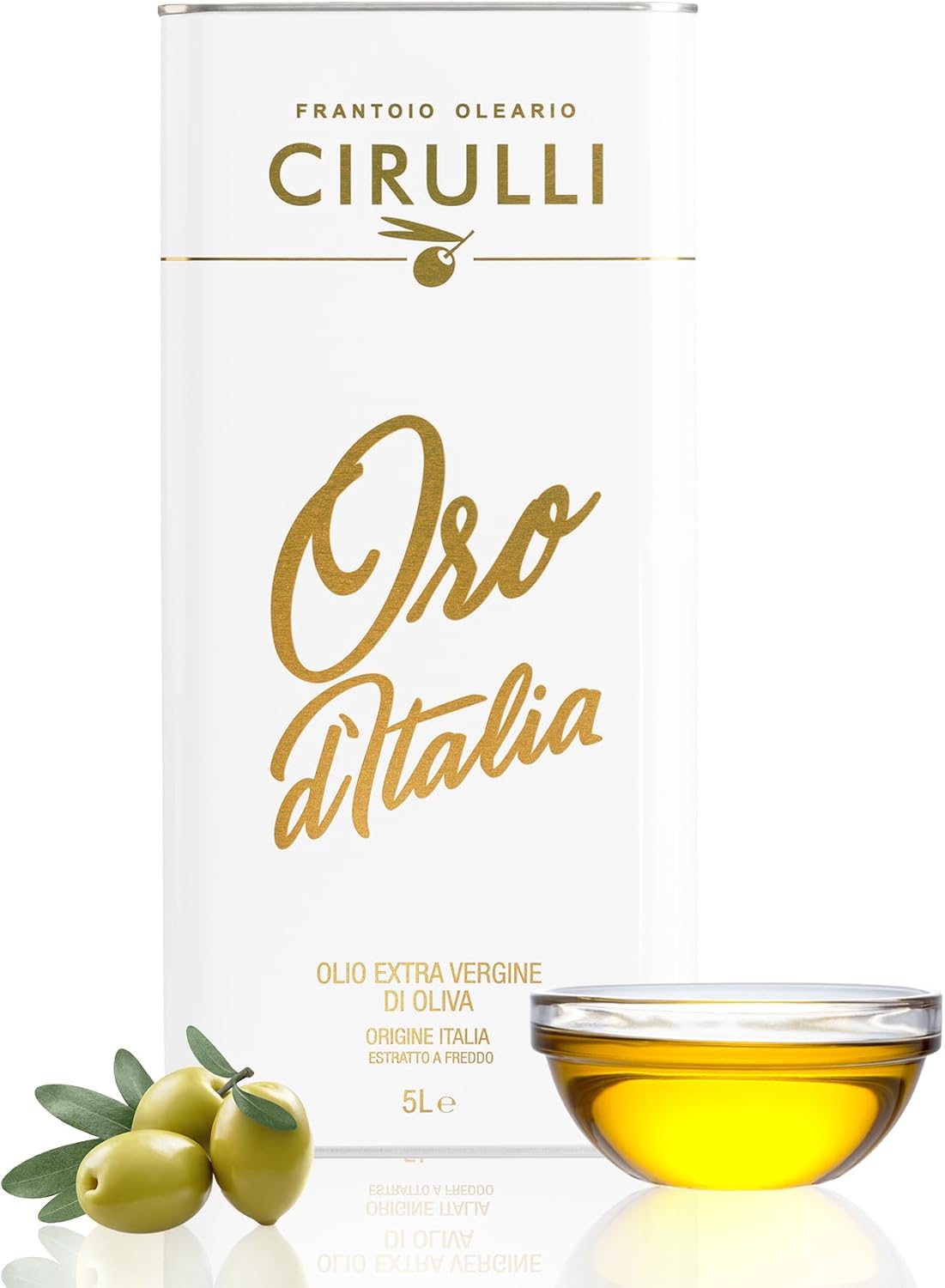 Cirulli Huile d'olive extra vierge italienne extraite à froid, EVO (5 Litres) Olive 5 Litres