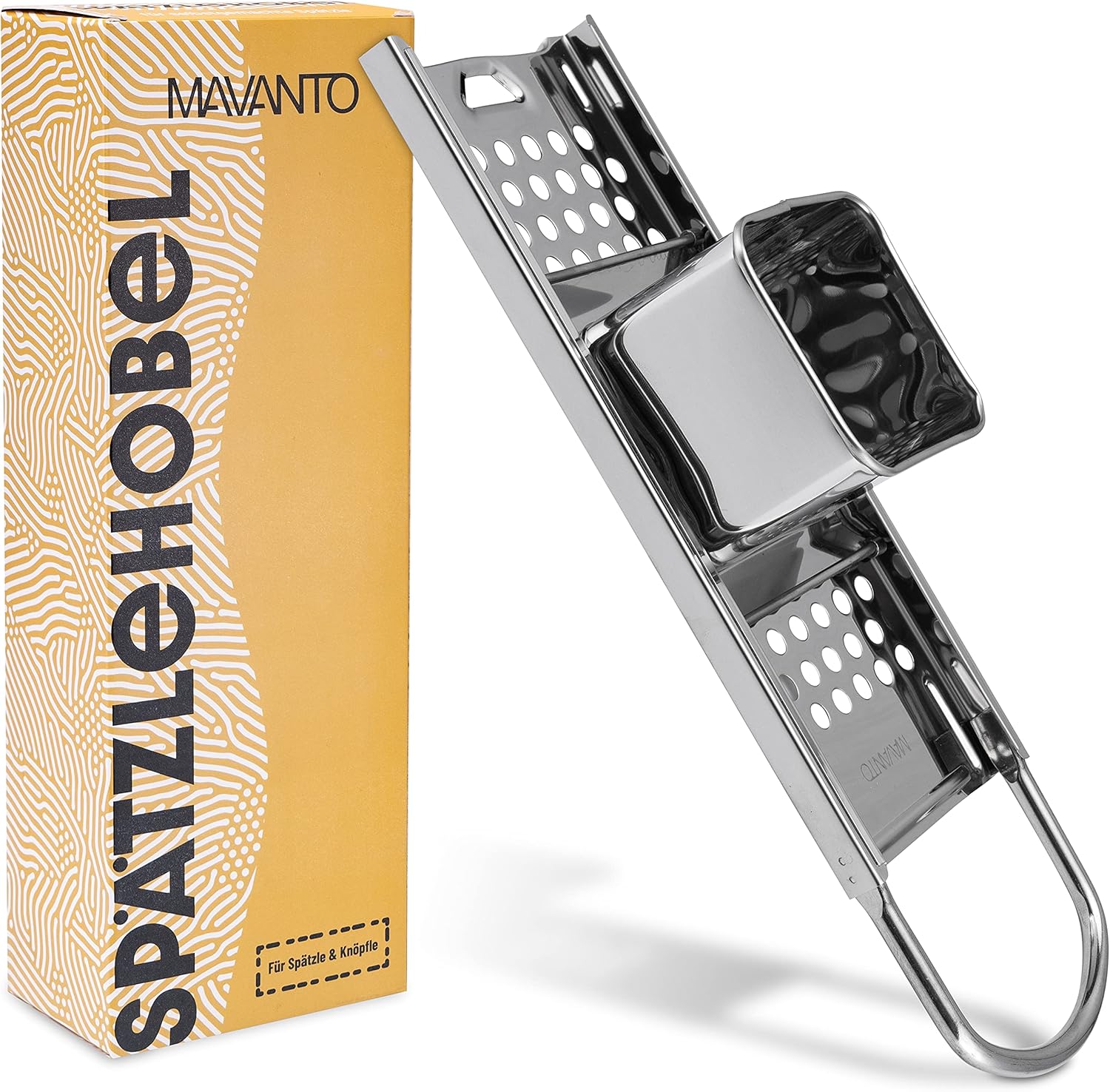 MAVANTO® Râpe à spaetzle en INOX pour spaetzle et knepfle faits maison - Machine à spaetzle va au lave-vaisselle et convient à toutes les casseroles jusqu'à Ø 30cm