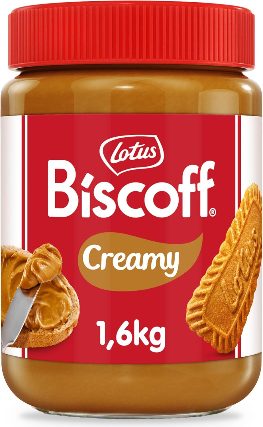 Lotus Biscoff - Biscoff Pâte à Tartiner - Creamy - Vegan - Sans Fruits à Coque - Sans Colorant ni Arômes Artificiels - Pot PET - 1,6 kg 1.6 kg