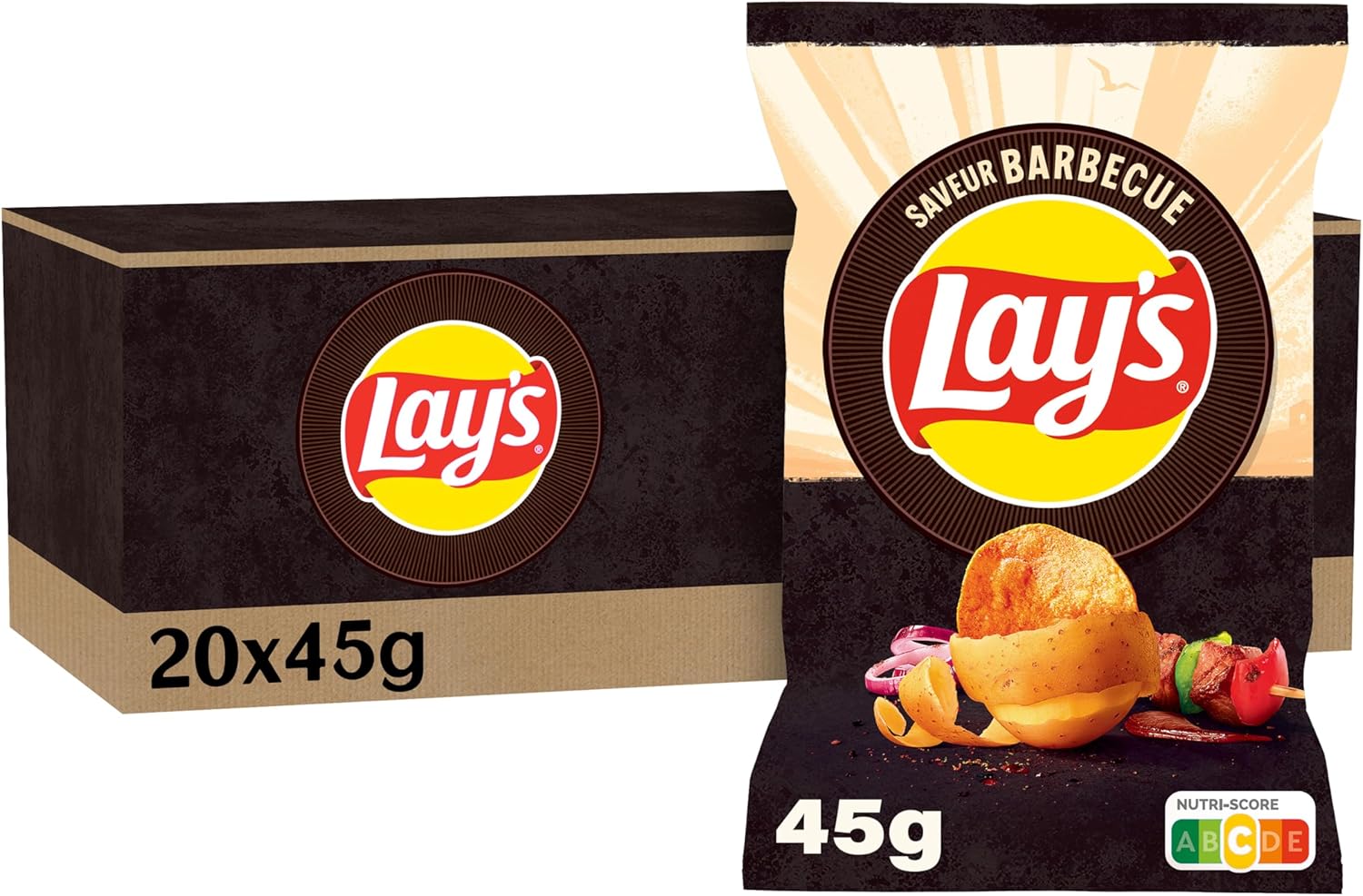 Lay's Chips Barbecue, 45 g - Lot de 20 Barbecue 45 g (Lot de 20)