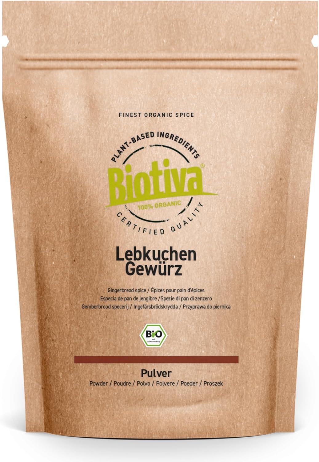 épices pour pain d'épices bio 100g - moulu - cannelle de Ceylan, coriandre, anis, clou de girofle, gingembre, cardamome - pour pâtisseries, plats et boissons - Biotiva