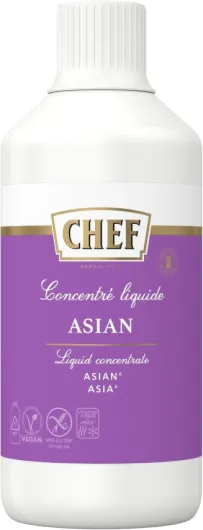 CHEF Concentré Liquide Asian - Saveur Asiatique - Utilisable à Chaud et à Froid - Gain de temps en Cuisine - Aide Culinaire, Sauce, Bouillon, Fonds - Bouteille de 980 ml Asian 980 ml
