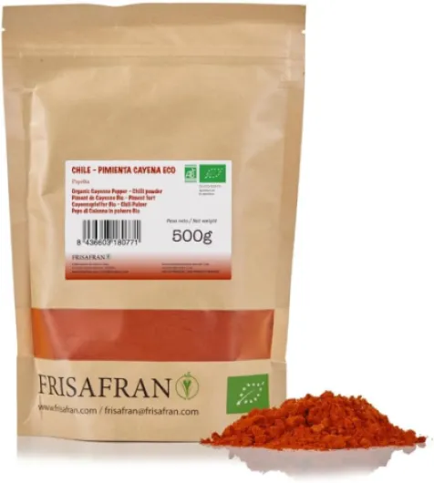 Piment de Cayenne en Poudre Bio 500g - piments séchés - piquant - piment - Épices - Pepper - aliment naturel - cayenne-frais - poudre & moulu - Poivre - sans additifs - récolter du poivre 500Gr