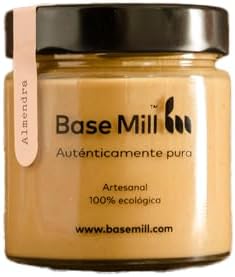 Base Mill Pack de 3 Pâte 100% Amandes Biologiques (200g) – Fabriquée Artisanalement à Moulin de Pierre, 100% Végane, Sans Gluten, Faible en Sucre, Haute en Fibres