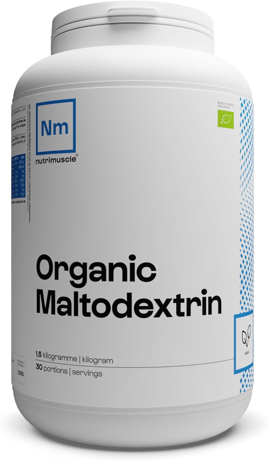 Maltodextrine biologique - 1,5kg - Goût Neutre - Boisson énergétique - Entraînement et Récupération - Endurance - Effort long et Intense