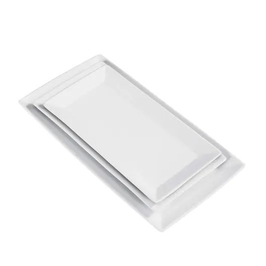 Porcelaine 3 pièces, Service plateau apéritif, dîner, dessert, 33.02 cm,28 cm, 26 cm, Blanc (Anciennement marque AmazonCommercial)