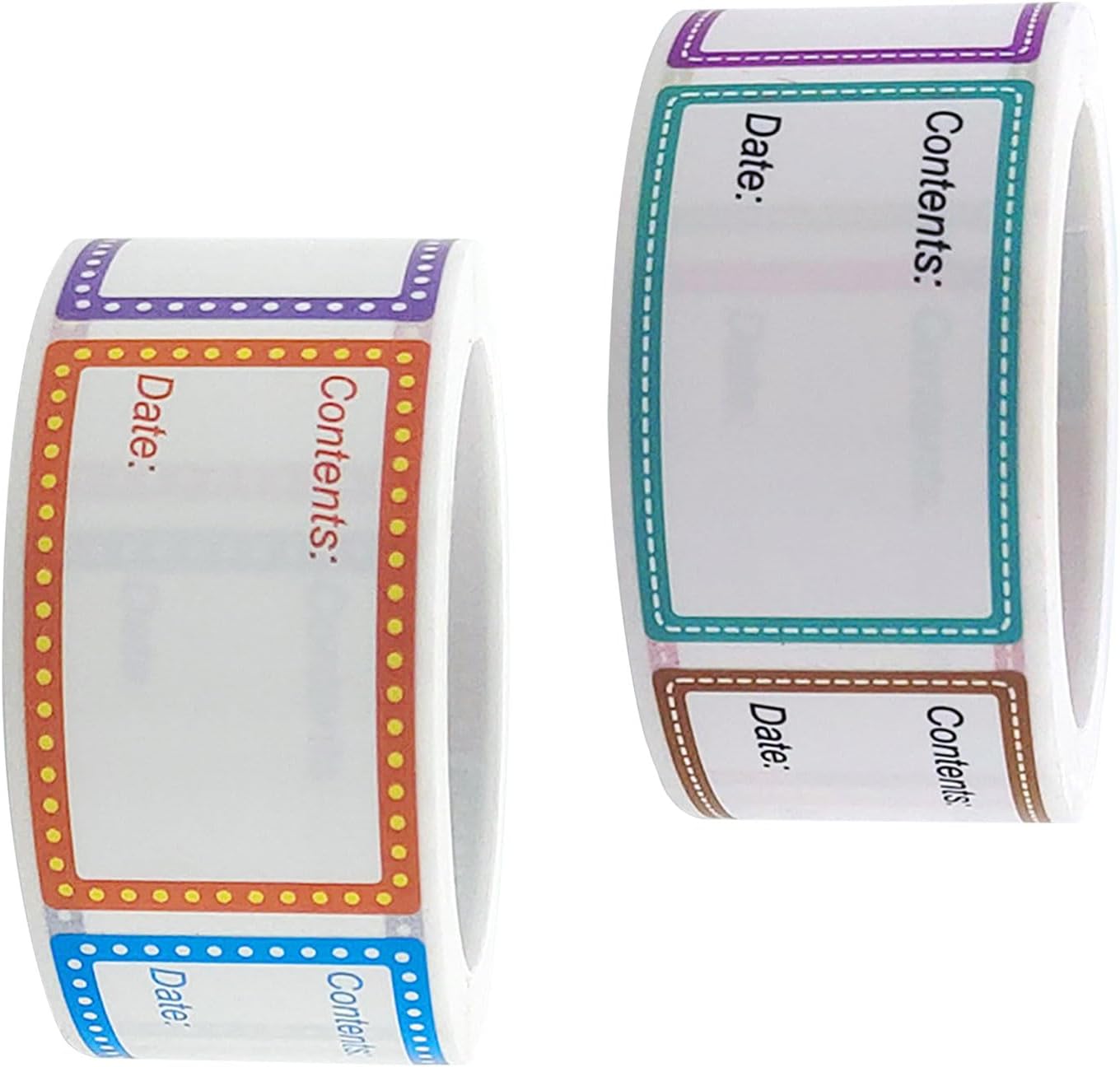 2 Rouleaux d'Étiquettes de Date Alimentaire - 500 par Rouleau, Détachables et Inscriptibles pour Congélation et Réfrigérateur