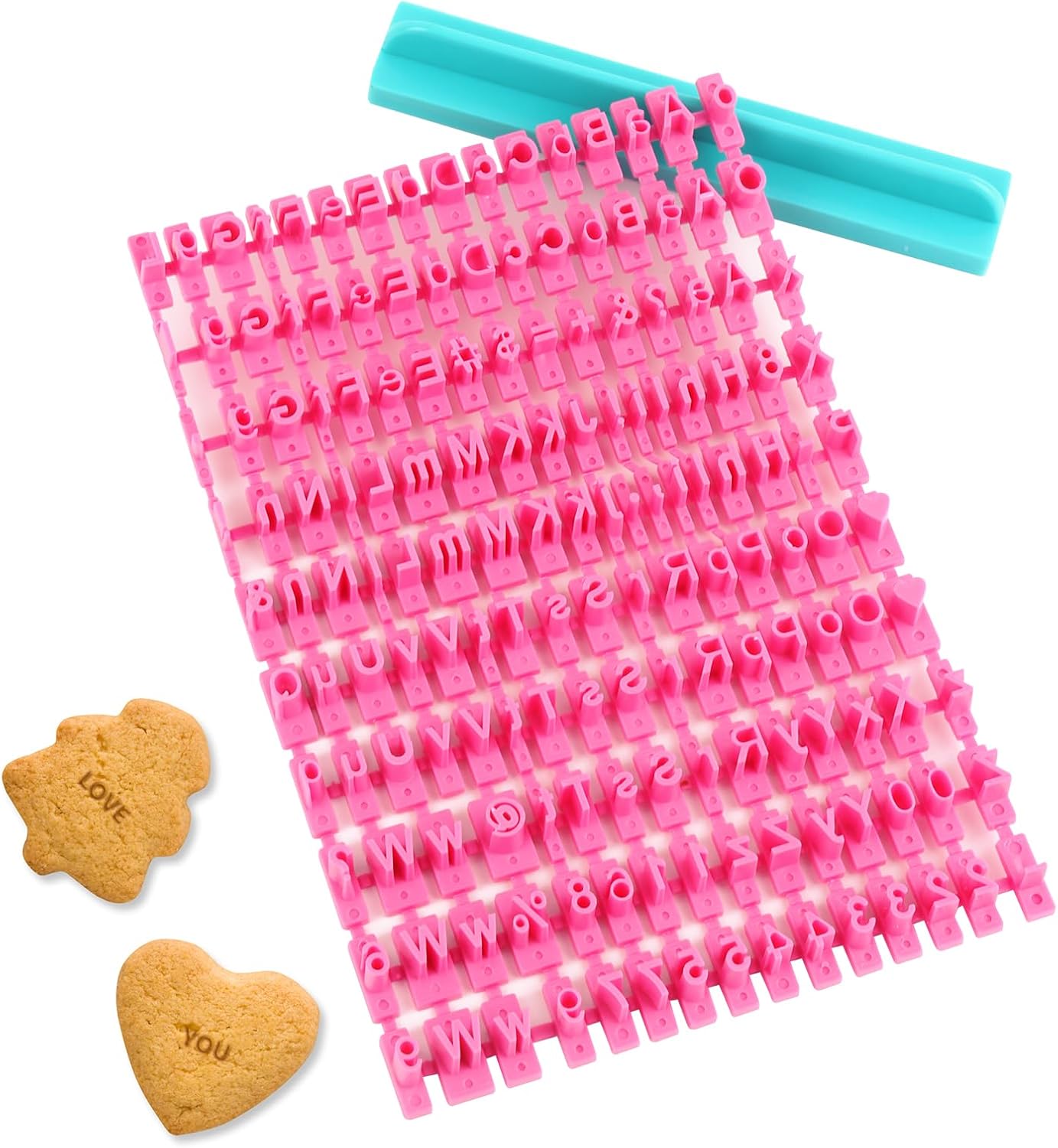 UKOFEW Emporte Piece Alphabet et Chiffre,150 Pièces Tampons à Biscuits Avec Lettres,Emporte Piece Lettre Tampon Patisserie,Lettre Cookies Stamp pour Gateau, Biscuits, Fondant