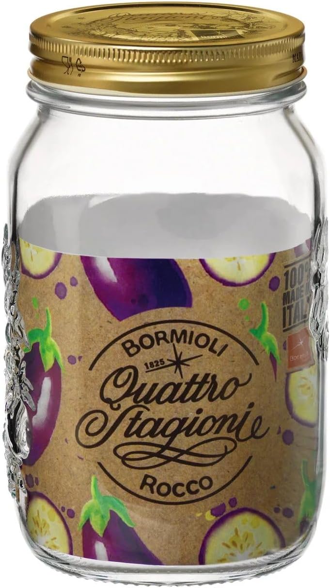 Bormioli - Bocal en Verre avec Couvercle 1 L, Transparente 1l