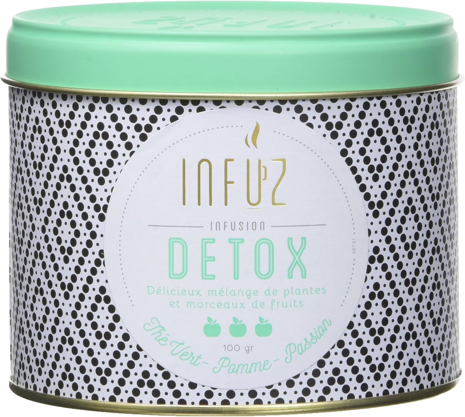 Détox Infusion en Vrac au Thé Vert, à la Pomme et au Fruit de la Passion, 100g Pomme 100 g (Lot de 1)