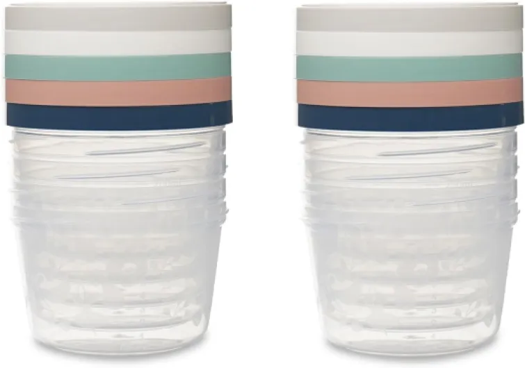 Lot de 10 boîtes de conservation 250ml pour Bébé - Compatibles Micro-ondes, congélateur, lave-vaisselle - Empilables - assortiment de couleurs aléatoire - Fabriquées en France Lot de 10 Multi-coloris aléatoires