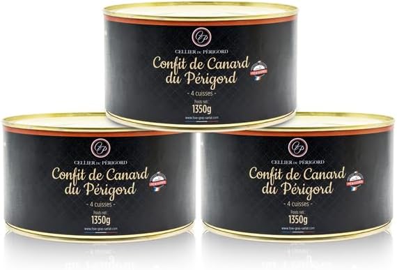 Lot de 3 Confits de Canard du Périgord 4 Cuisses 1350g soit 4050g
