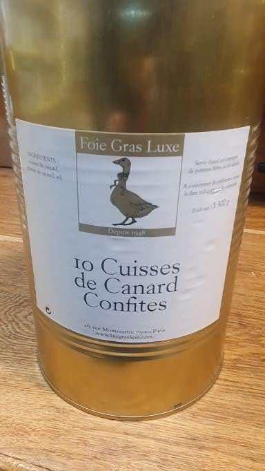 Confit de Canard du Sud-Ouest - 10 cuisses - 100% Landes FRANCE - SANS Conservateurs, SANS additifs, SANS OGM - 10 personnes (3 KG) 5.4 Grammes