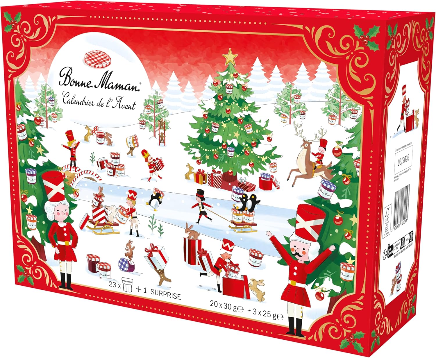 Calendrier de l’Avent Bonne Maman - Édition Limitée 2025 avec 24 Gourmandises Authentiques - Confitures & Pâtes à Tartiner - Idée Cadeau Noël pour Petit Déjeuner & Goûter