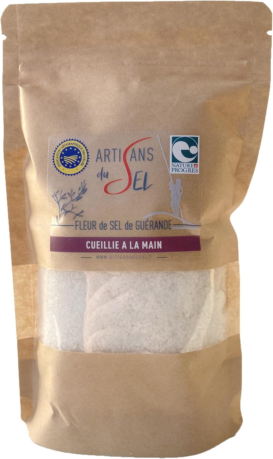 Fleur de Sel de Guérande IGP - White Celtic Cristal - French Unrefined Salt for Salt Mill - 200g - Artisans du Sel