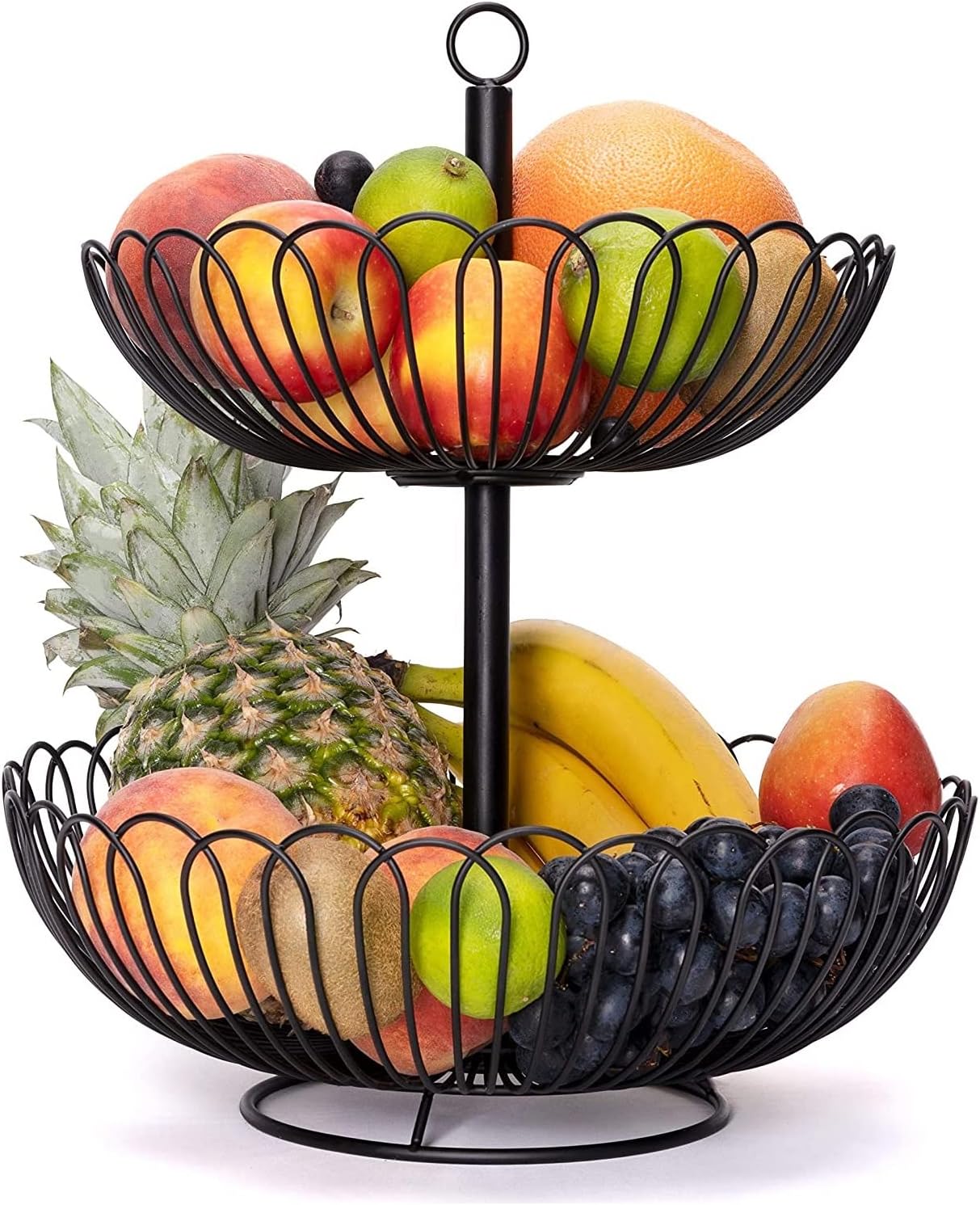 ® Grand présentoir à fruits - 33 cm - Corbeille à fruits élégante - Noir - Taille XL