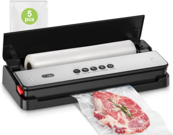 Machine Sous Vide Alimentaire, Cutter Intégré et Rouleaux de Sacs et Kit de Démarrage 5 sacs sous vide