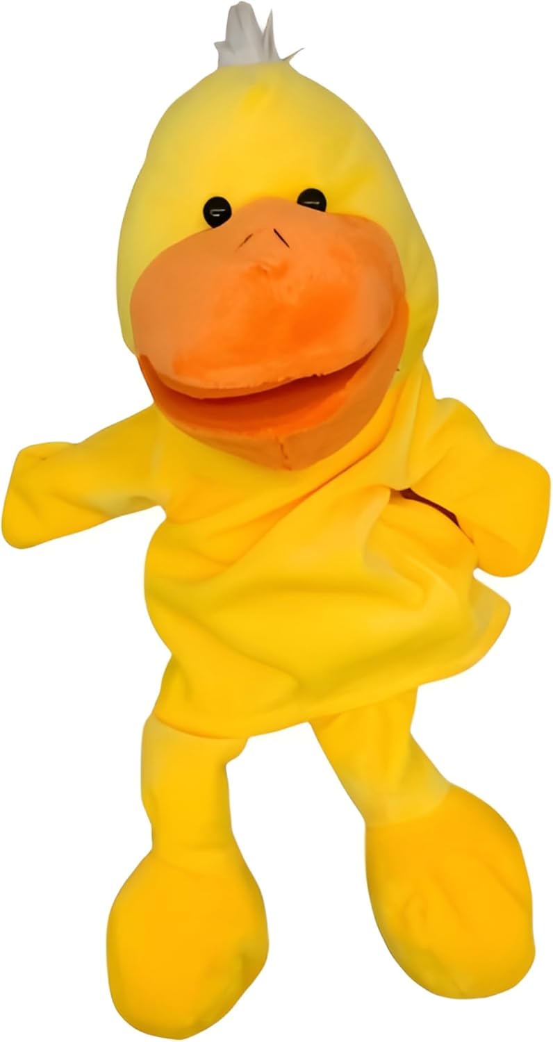 Marionnettes à Main avec Corps Entier pour Les Enfants,Jouets en Peluche pour Enfants Zoo Friends Puppet Theatre avec Bouche Ouverte Mobile,Cadeaux pour Garçons et Filles,35cm,Canard