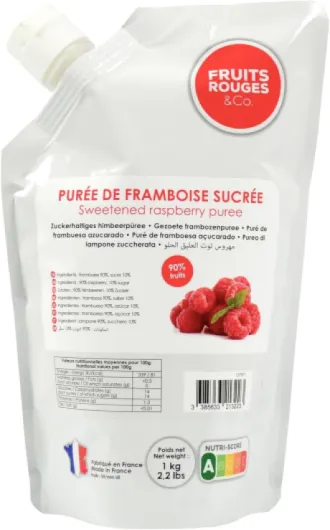 Purée de fruits - Framboise 1kg - FRUITS ROUGES & Co.