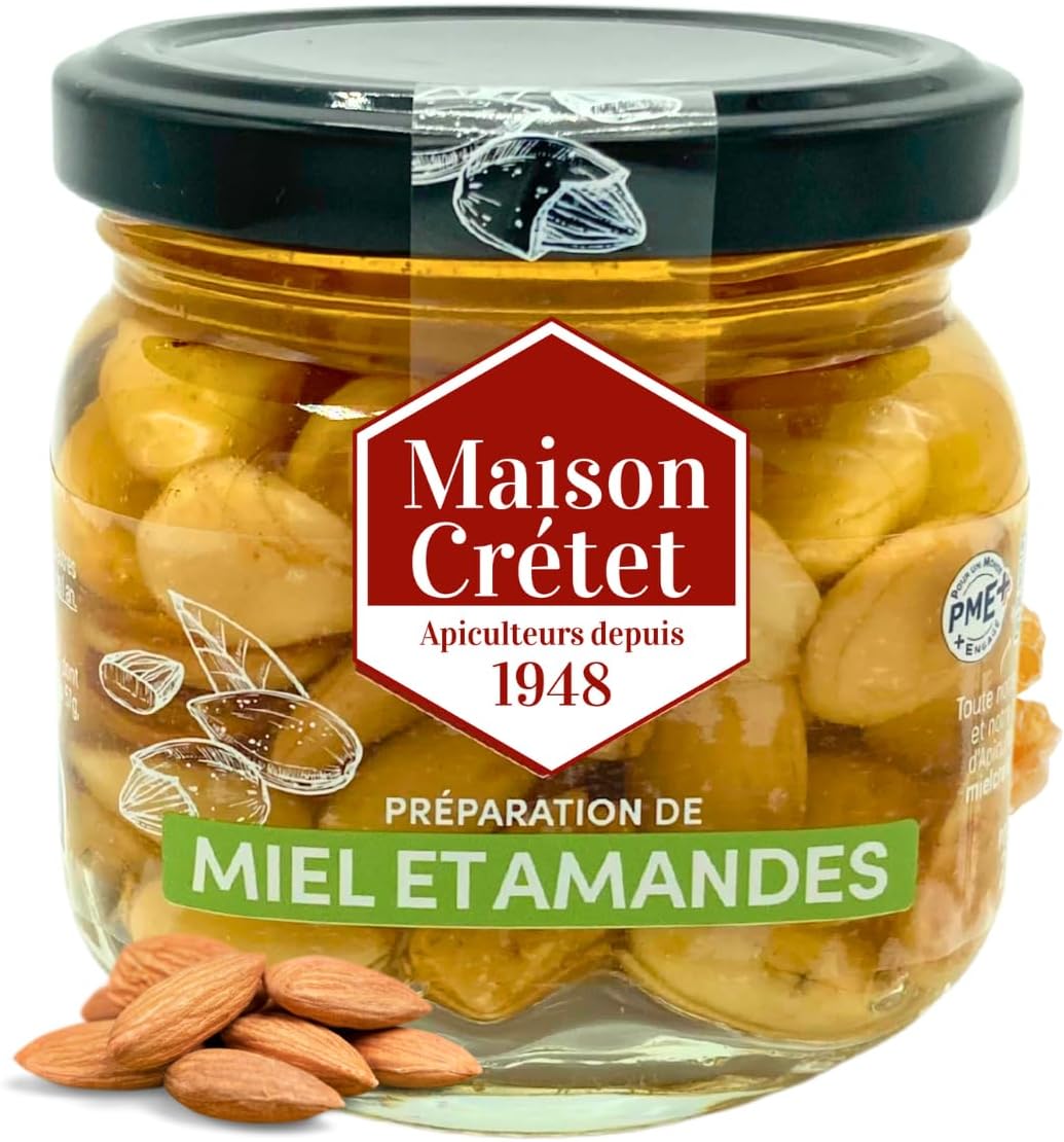 Miel et amandes 250g - pot verre - 250g