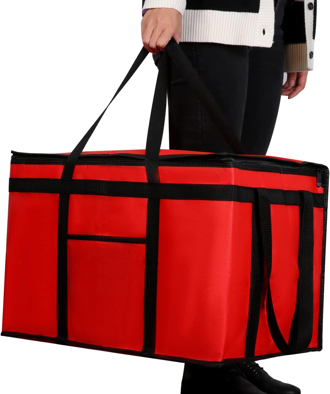 链接1 红色爆款外卖冰包 Grand XXXL Sac Isotherme Courses Sac Thermique, glacière Pliable Sac de Livraison pour au Chaud avec Fonction de Refroidissement froids 58cm x 35.5cm x 38cm Rouge 1