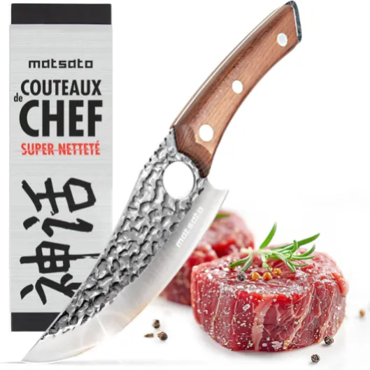 Couteau de Cuisine Parfait Pour Couper, Désosser et Hacher - Conçu Pour L'équilibre et Le Contrôle, Alliant Modernité et Attrait - Couteau en acier Japonais