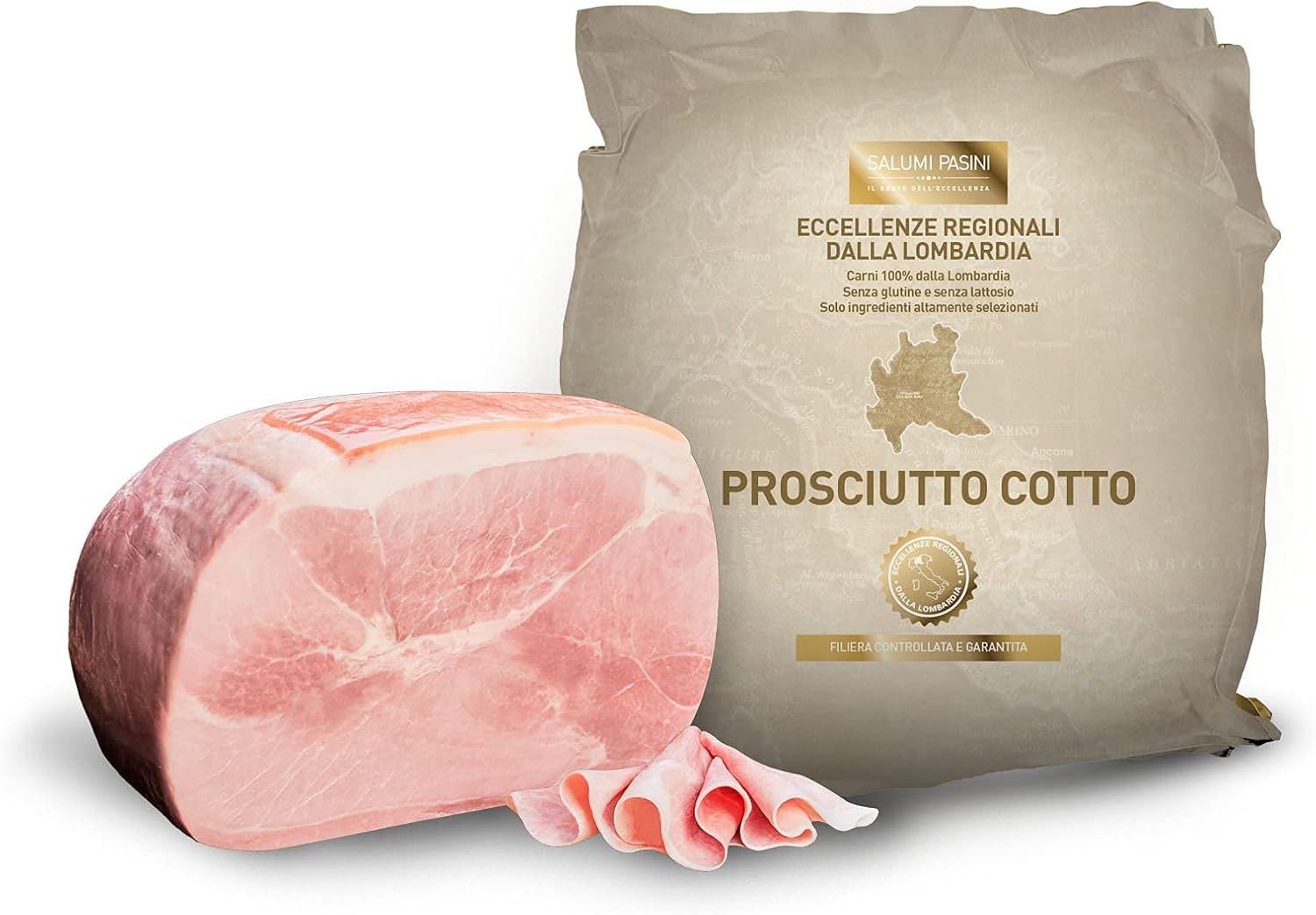 Jambon Prosciutto Salumi Pasini® - Entier 9Kg - Jambon cuit italien de la Lombardie - Ideal pour toutes les occasions