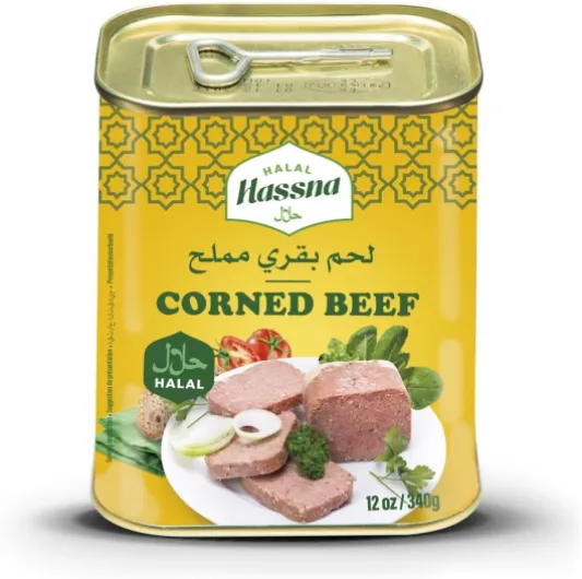 HASSNA - CORNED BEEF HALAL 340g - Riche en protéine - Fabriqué en France - Aide Culinaire - Longue Conservation - Certification HALAL HQC