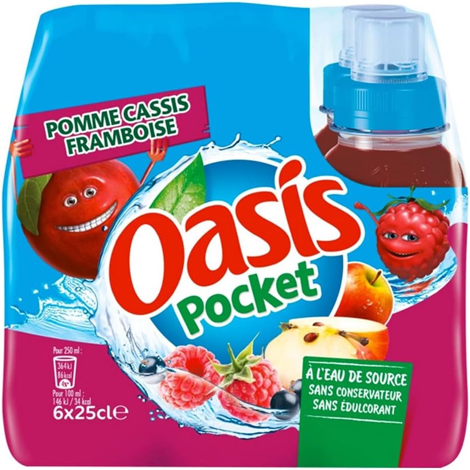 Oasis Pocket Pomme Cassis Framboise 25cl (pack de 24)