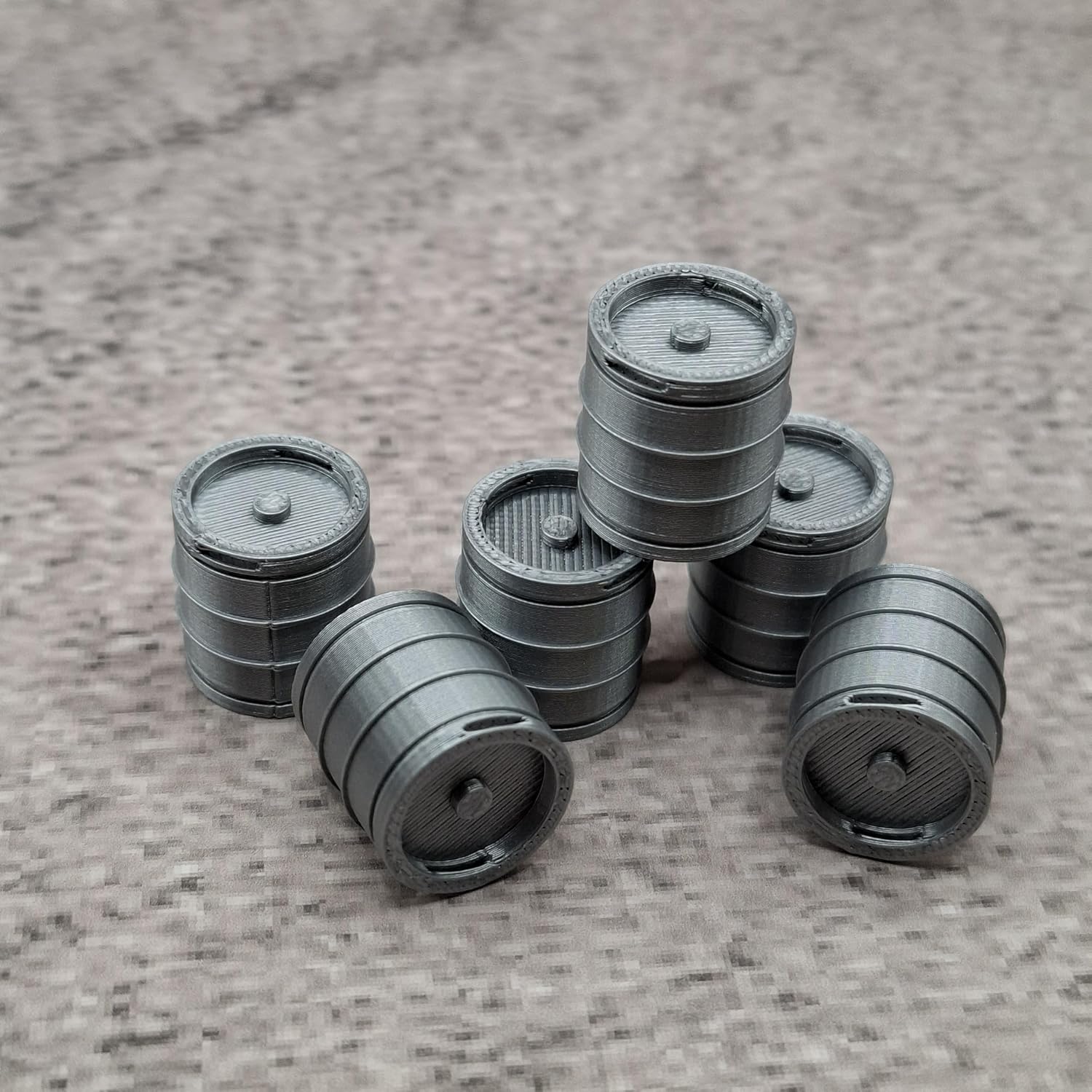 Lot de 6 fûts à bière de 30 litres compatibles avec LGB Spur G 1:22,5 - Accessoires de brasserie ferroviaire de jardin (6 pièces de 30 litres)