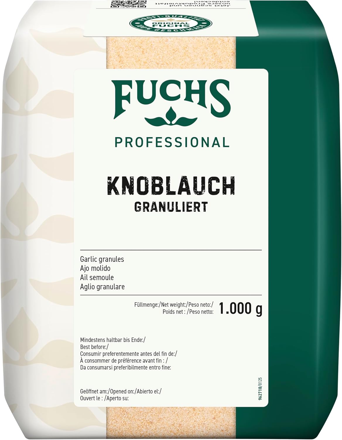Fuchs Professional - Ail semoule - Poudre d'ail pour assaisonner les plats de viande, de légumes et de poisson - Qualité professionnelle pour les gros consommateurs - 1 kg dans un sac