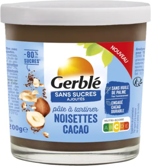 Pâte à Tartiner Noisettes Cacao Sans Sucres Ajoutés – Pâte Gourmande Sans Huile de Palme, Cacao Durable, Pot 200g 200 g