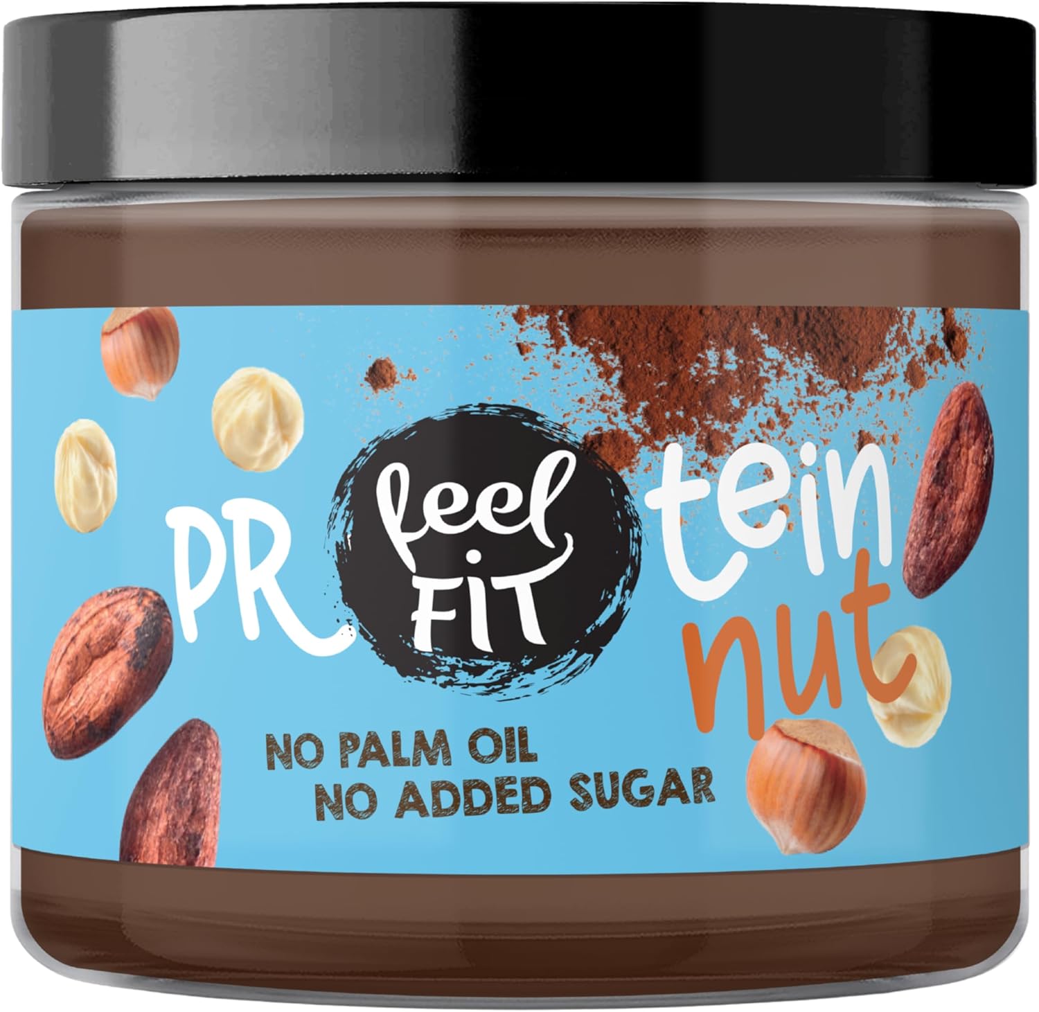 Protein Nut, Pâte à tartiner, cacao et noisette, sans sucre ajouté, sans huile de palme, crème protéinée 19%, 200g chocolat 200g