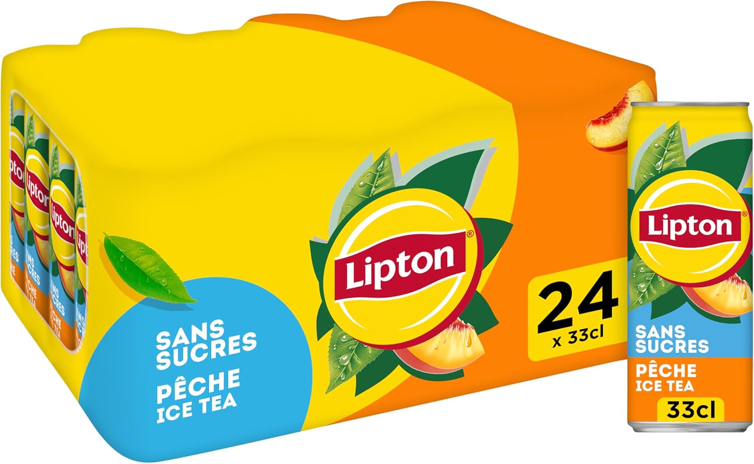 Ice Tea Pêche Sans Sucres Canettes 24x33CL