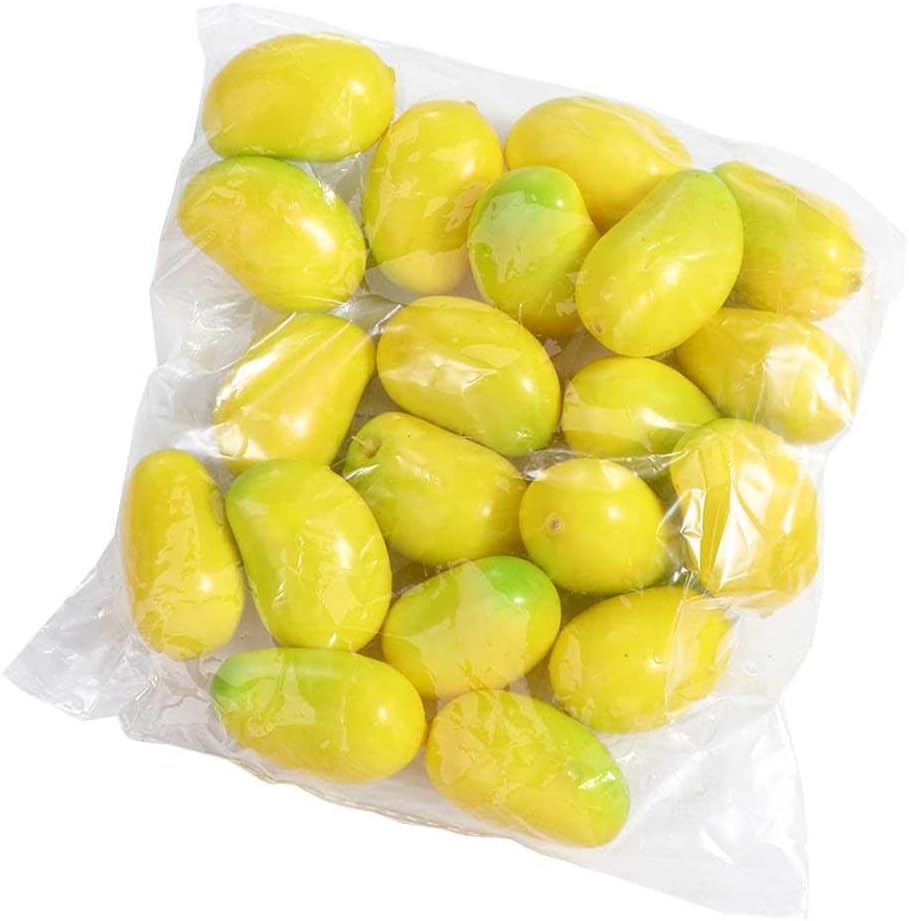 Lot de 20 mini fruits artificiels en plastique, mini fruits, oranges, fraises, décoration d'intérieur (mangue) Mango