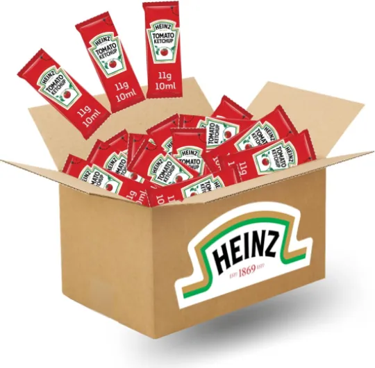 HEINZ - 100 sticks de sauce KETCHUP - doses individuelles 10 ml