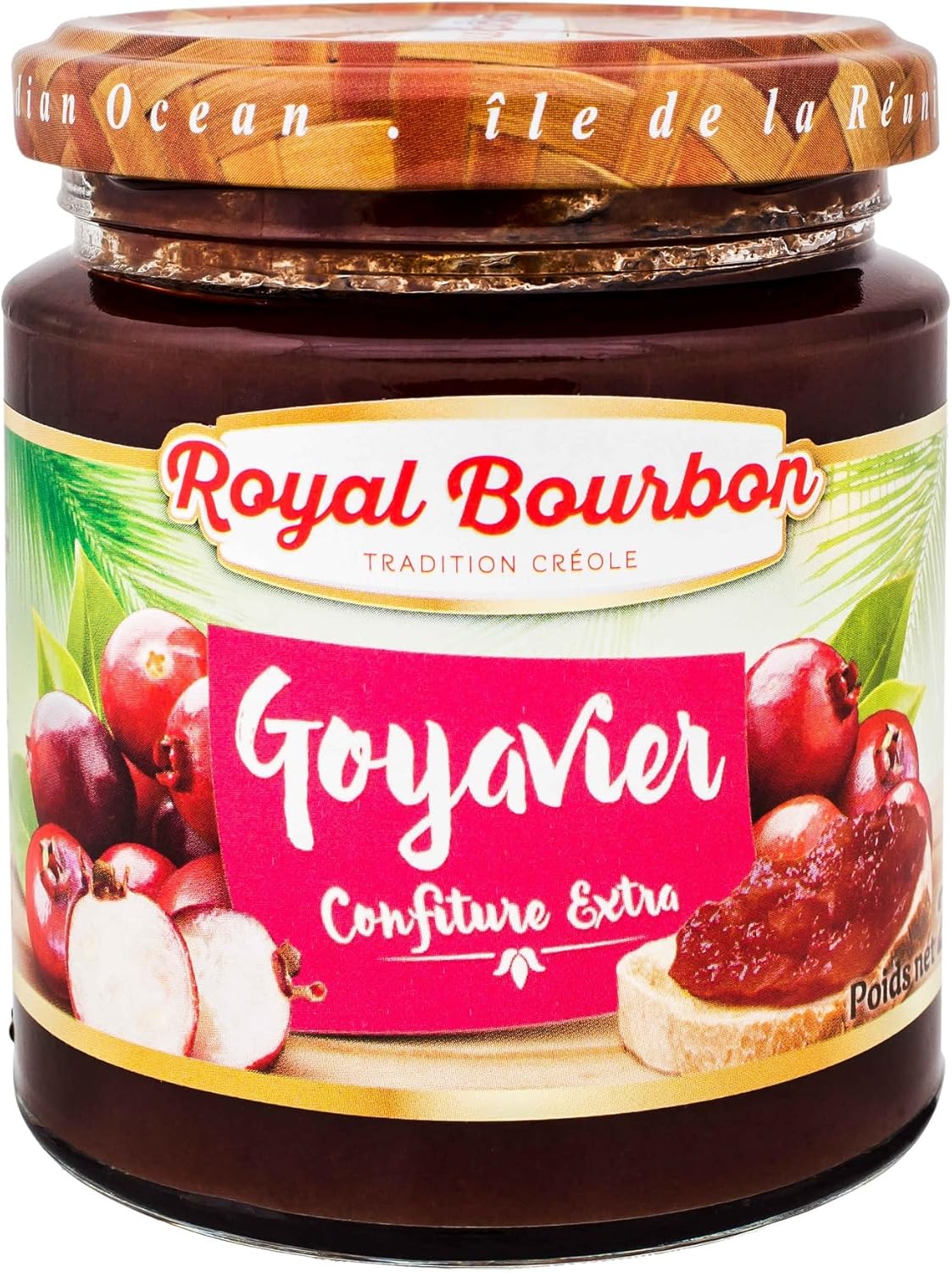 ROYAL BOURBON - Ile de la Réunion - Confiture Pot en verre de 250g : (Lot de 3 Pots, Goyavier-Confiture) Goyavier-Confiture Lot de 3 Pots