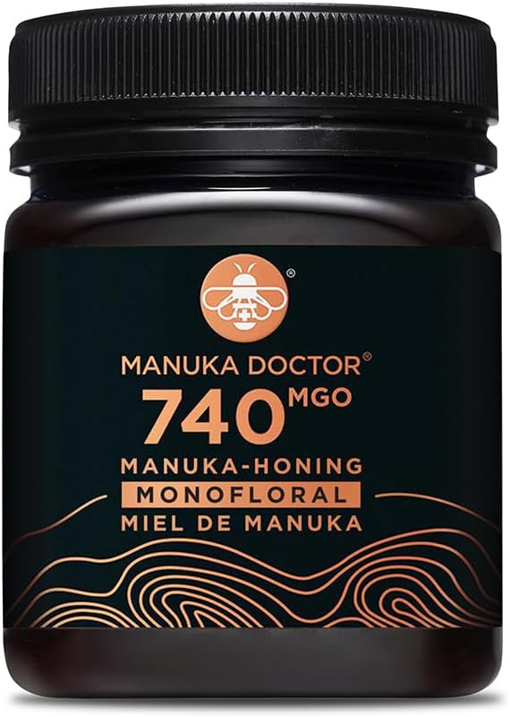 MANUKA DOCTOR - MGO 740 Miel de Manuka monofloral (250g) 100% pur miel de Nouvelle-Zélande - Certifié - Garanti - CRU - Sans OGM MGO 740 250 g (Lot de 1)