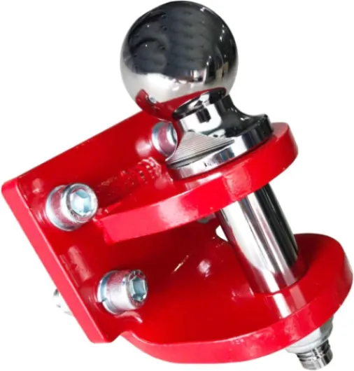 Crochet attelage Mixte 4 Trous,Attelage Remorque,Chape D’attelage Boule diam 50mm,avec visserie,3.5t (Red)