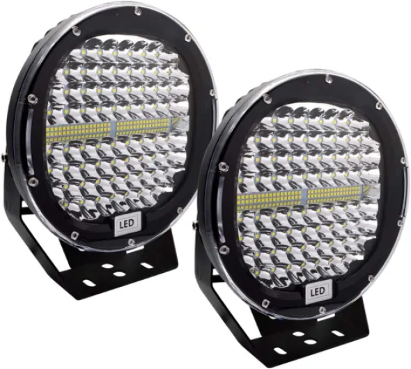 Phare de Travail LED 9" 408W 40800LM, Phare LED Imperméable IP67, Feux Additionnels Projecteur Travail Led pour Moto, Voiture, Tracteur, Camion, SUV, Bâteau, Caravane, 1 ans de Garantie 9'' 408W Noir Spot