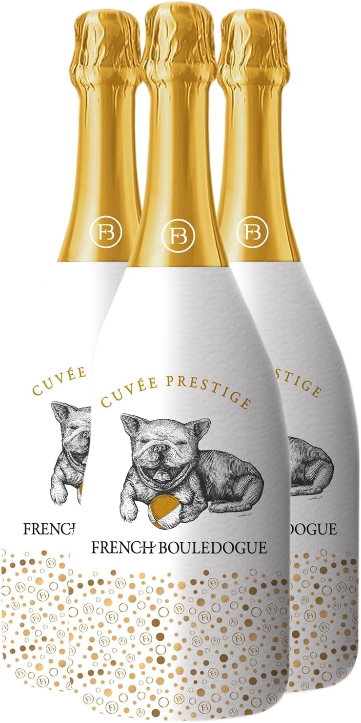 French Bouledogue Blanquette de Limoux Cuvée Prestige - Blanc - Vin Blanc du Languedoc - Roussillon (3x75cl) Effervescent