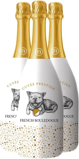 French Bouledogue Blanquette de Limoux Cuvée Prestige - Blanc - Vin Blanc du Languedoc - Roussillon (3x75cl) Effervescent