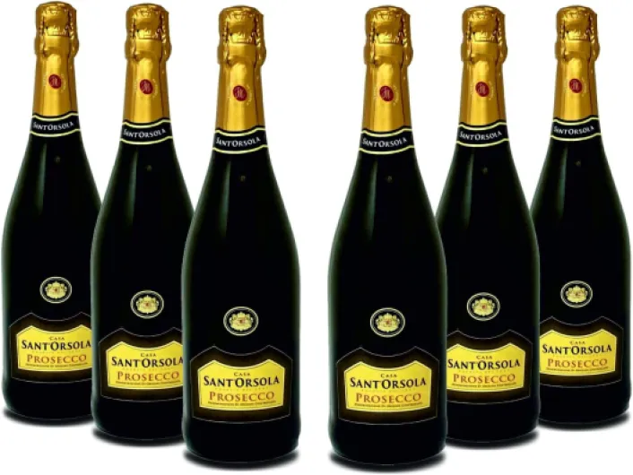 Sant'Orsola Prosecco D.O.C - ExtraDry Sec Vin Petillant Italien Set de 6 Bouteilles x 75 cl Fruité cl